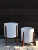 Maceta Línea Cilindro con Pie de Madera - Imagen 4