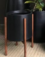 Maceta Línea Cilindro con Pie de Madera - Imagen 6