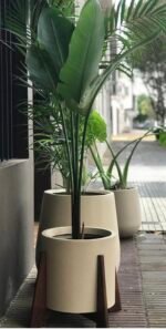 Maceta Línea Cilindro con Pie de Madera - Imagen 7